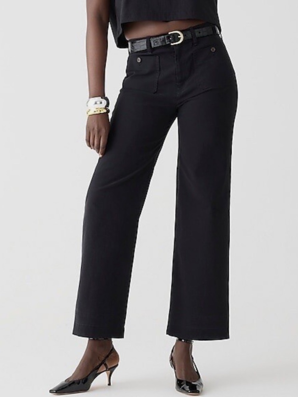 J Crew sailor slim wide leg chino pant 30 black timeless minimalist old money